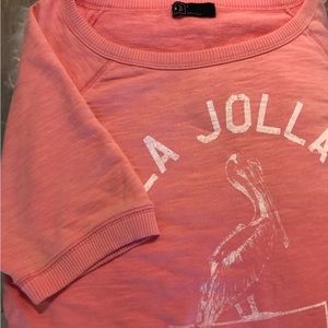 Pink short sleeve sweatshirt